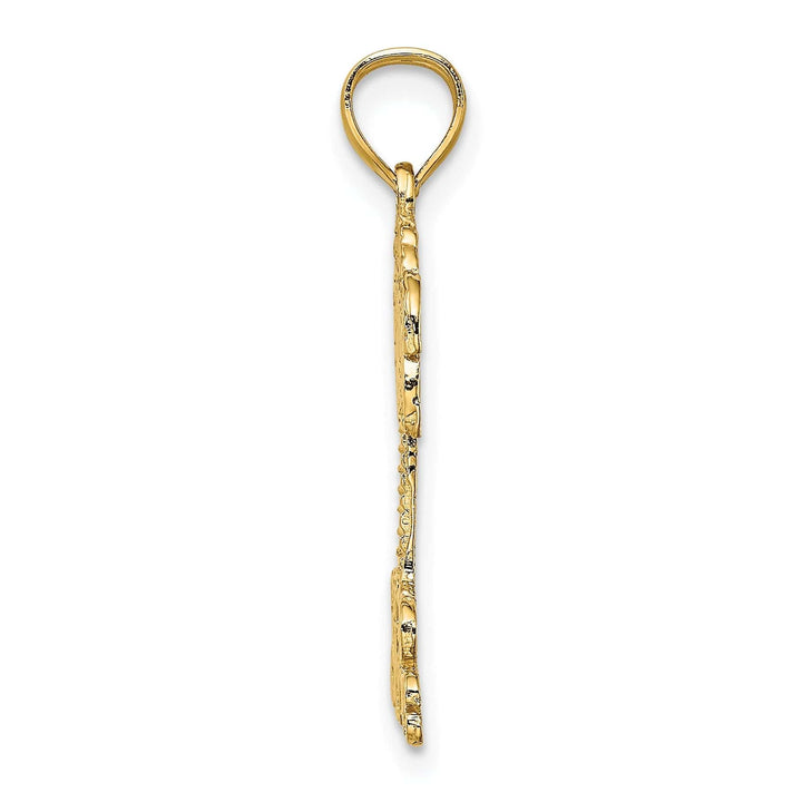 Lovely Rita's Pendants & Charms 14K Yellow Gold Polished Textured Finish GRAND CAYMANS Under Palm Tree Charm Pendant