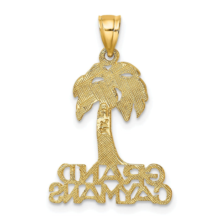 Lovely Rita's Pendants & Charms 14K Yellow Gold Polished Textured Finish GRAND CAYMANS Under Palm Tree Charm Pendant