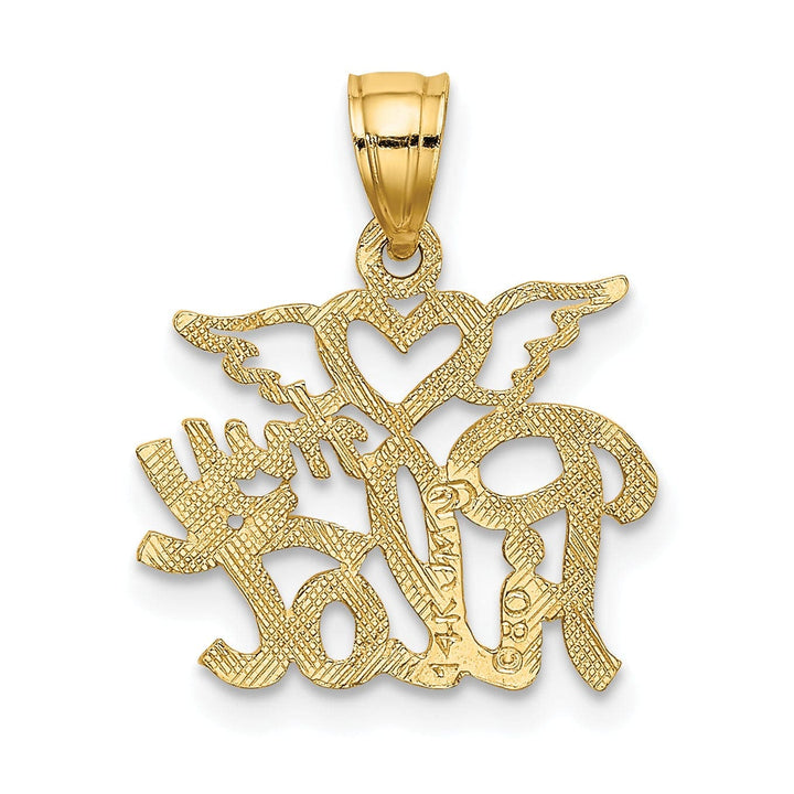 Lovely Rita's Pendants & Charms 14K Yellow Gold Polished Textured Finish HEART MY PILOT Charm Pendant