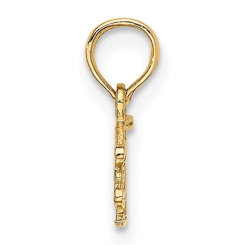 Lovely Rita's Pendants & Charms 14k Yellow Gold Polished Textured Finish Helicopter Charm Pendant