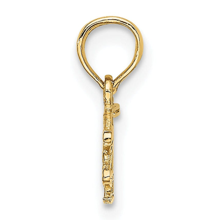 Lovely Rita's Pendants & Charms 14k Yellow Gold Polished Textured Finish Helicopter Charm Pendant