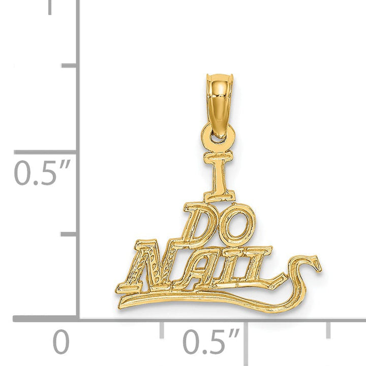 Lovely Rita's Pendants & Charms 14K Yellow Gold Polished Textured Finish I DO NAILS Charm Pendant