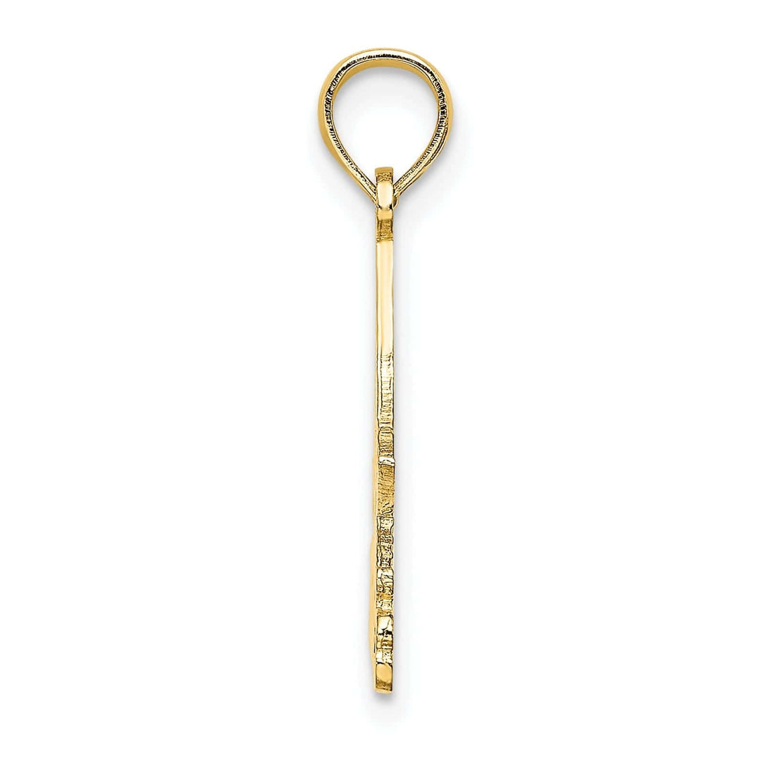 Lovely Rita's Pendants & Charms 14k Yellow Gold Polished Textured Finish I LOVE STONE HARBOR Sailboat Cut Out Design Charm Pendant