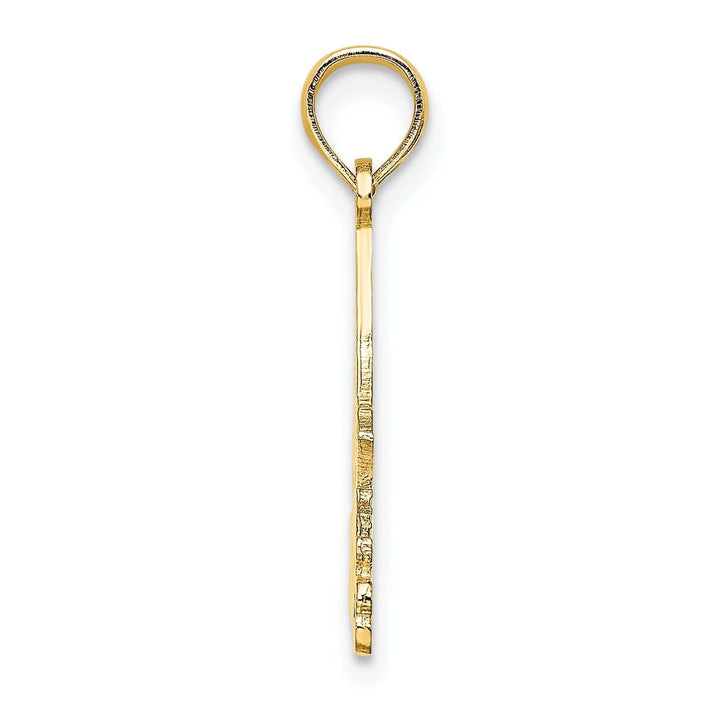 Lovely Rita's Pendants & Charms 14k Yellow Gold Polished Textured Finish I LOVE STONE HARBOR Sailboat Cut Out Design Charm Pendant