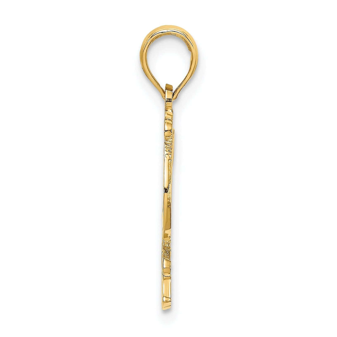 Lovely Rita's Pendants & Charms 14K Yellow Gold Polished Textured Finish KAUAI Rooster Charm Pendant