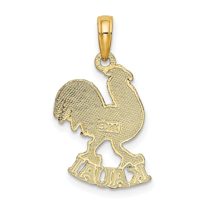Lovely Rita's Pendants & Charms 14K Yellow Gold Polished Textured Finish KAUAI Rooster Charm Pendant