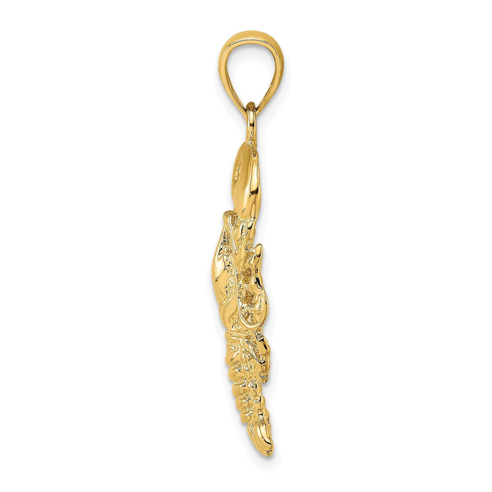 Lovely Rita's Pendants & Charms 14K Yellow Gold Polished Textured Finish Maine Lobster Charm Pendant