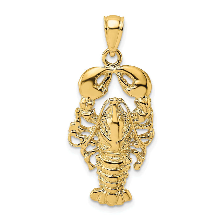 Lovely Rita's Pendants & Charms 14K Yellow Gold Polished Textured Finish Maine Lobster Charm Pendant