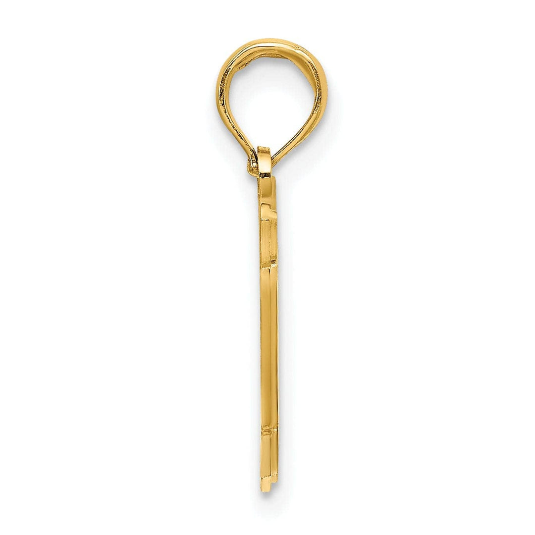 Lovely Rita's Pendants & Charms 14K Yellow Gold Polished Textured Finish Map Shape of NANTUCKET Charm Pendant