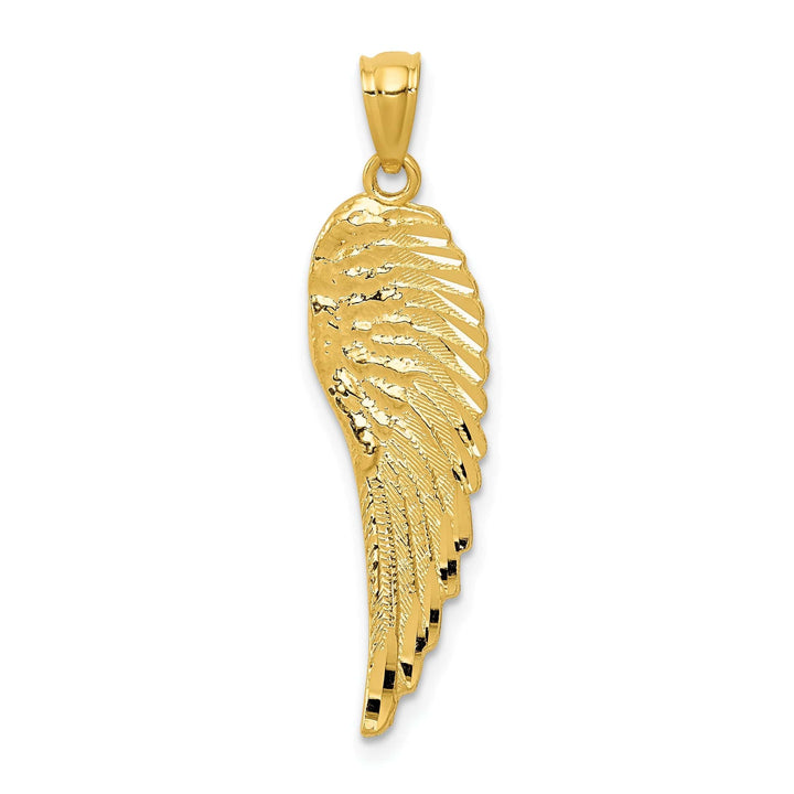 Lovely Rita's Pendants & Charms 14K Yellow Gold Polished Textured Finish Men's Angel Wing Pendant