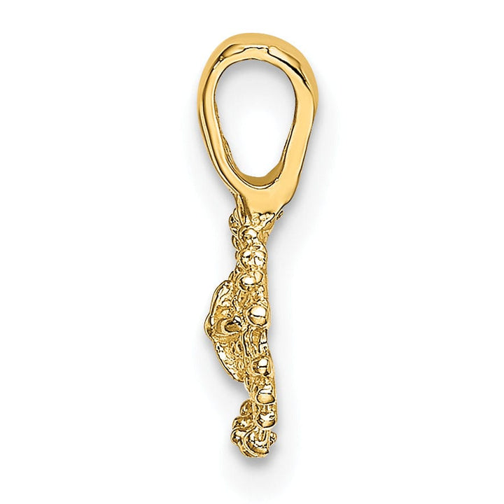 Lovely Rita's Pendants & Charms 14K Yellow Gold Polished Textured Finish Mini Sea Sand Dollar with Fixed Bail Charm Pendant