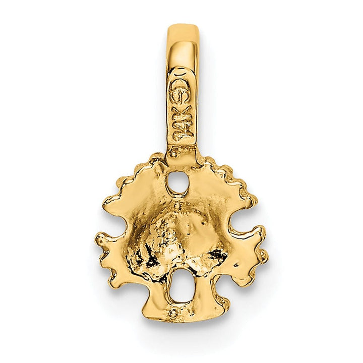 Lovely Rita's Pendants & Charms 14K Yellow Gold Polished Textured Finish Mini Sea Sand Dollar with Fixed Bail Charm Pendant