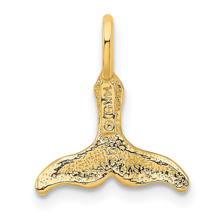 Lovely Rita's Pendants & Charms 14K Yellow Gold Polished Textured Finish Mini Size Whale Tail Charm Pendant