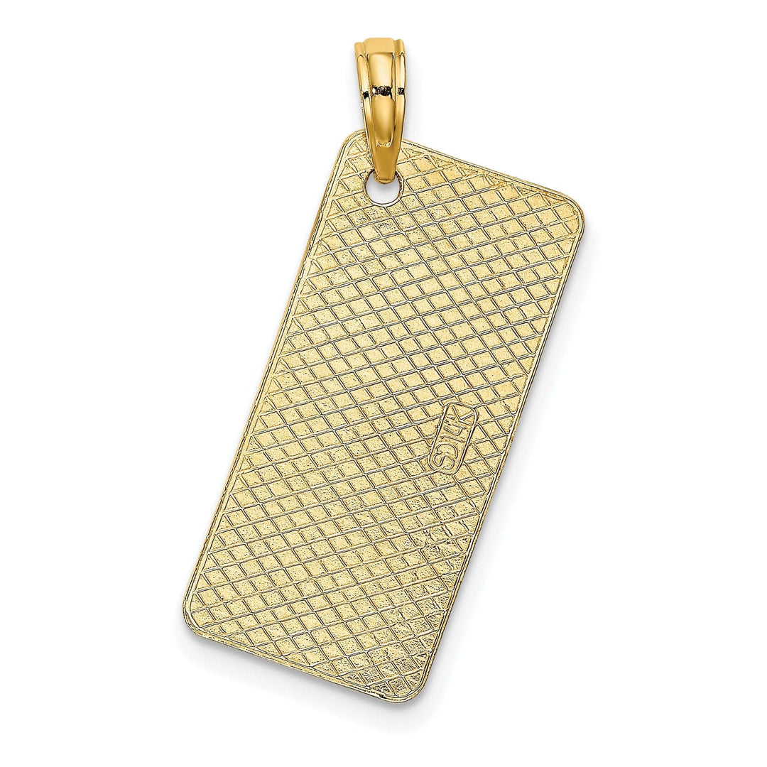 Lovely Rita's Pendants & Charms 14K Yellow Gold Polished Textured Finish NEW JERSEY-LBI (Long Beach Island) License Plate Charm Pendant