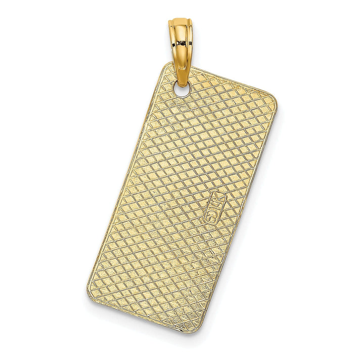 Lovely Rita's Pendants & Charms 14K Yellow Gold Polished Textured Finish NEW JERSEY-LBI (Long Beach Island) License Plate Charm Pendant