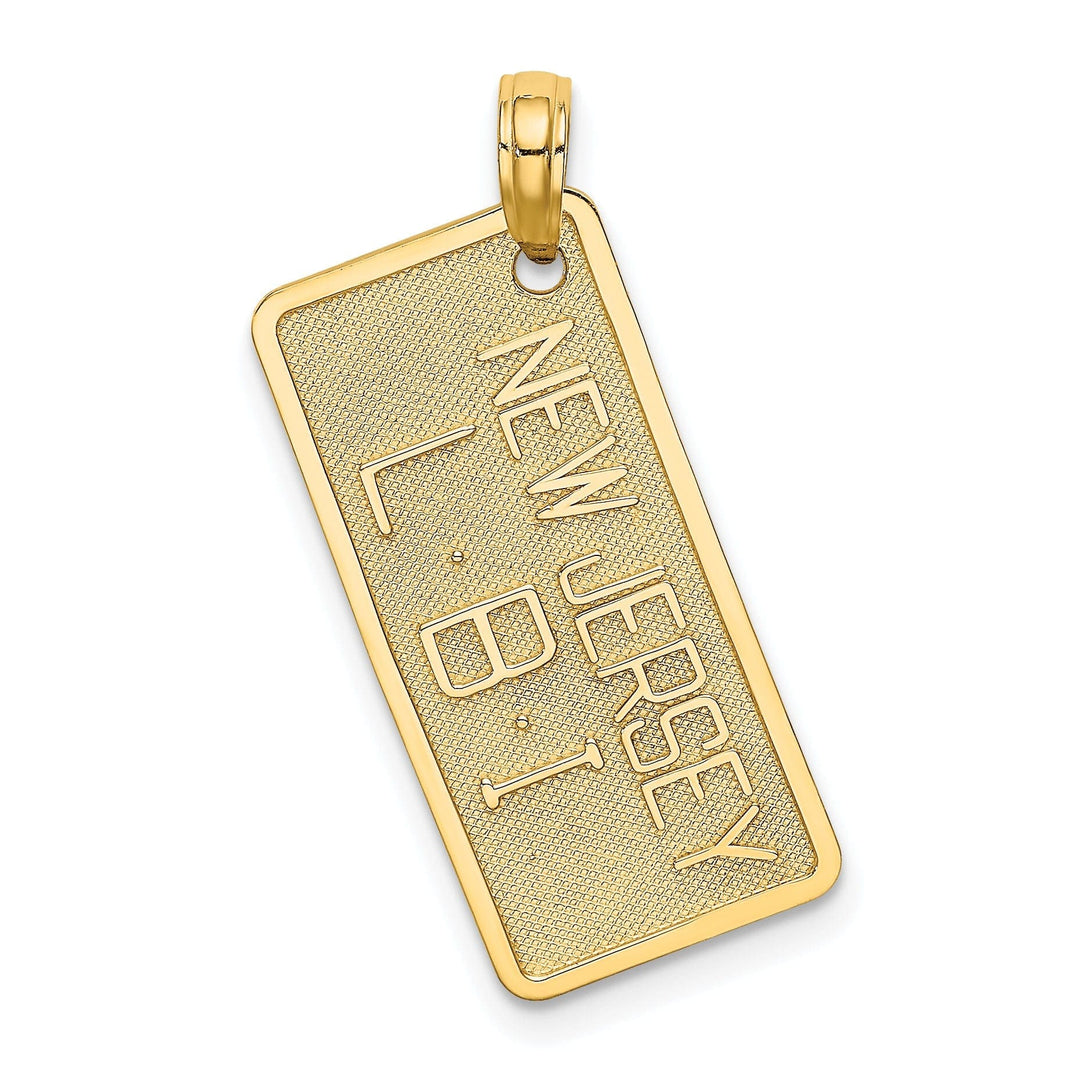 Lovely Rita's Pendants & Charms 14K Yellow Gold Polished Textured Finish NEW JERSEY-LBI (Long Beach Island) License Plate Charm Pendant