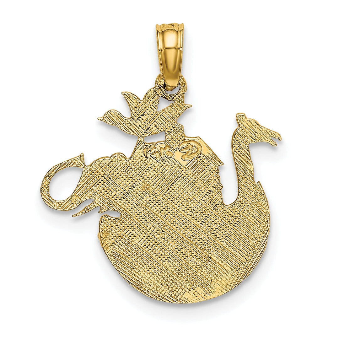 Lovely Rita's Pendants & Charms 14K Yellow Gold Polished Textured Finish Noah's Ark Pendant