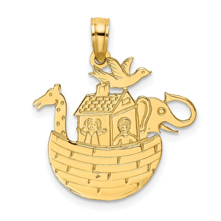 Lovely Rita's Pendants & Charms 14K Yellow Gold Polished Textured Finish Noah's Ark Pendant