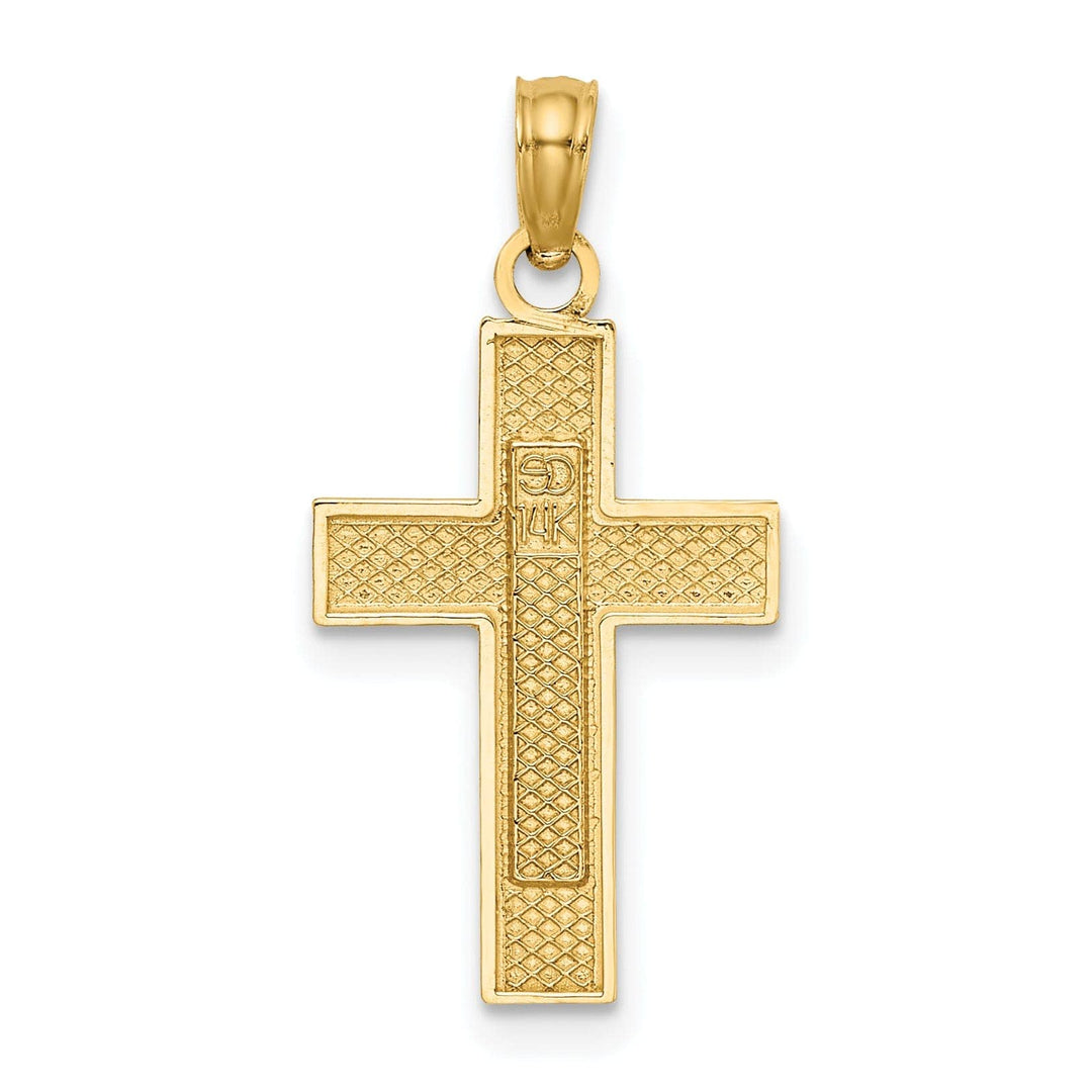 Lovely Rita's Pendants & Charms 14k Yellow Gold Polished Textured Finish Nurse Cross Charm Pendant