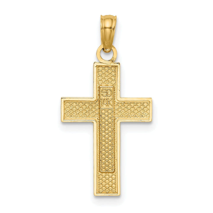 Lovely Rita's Pendants & Charms 14k Yellow Gold Polished Textured Finish Nurse Cross Charm Pendant