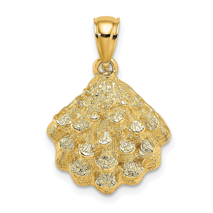 Lovely Rita's Pendants & Charms 14K Yellow Gold Polished Textured Finish Oyster Shell Charm Pendant