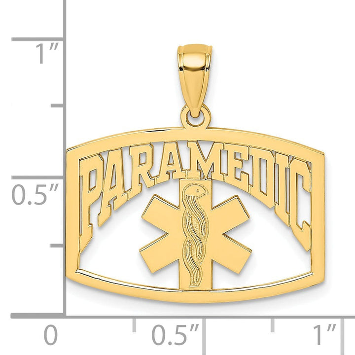 Lovely Rita's Pendants & Charms 14k Yellow Gold Polished Textured Finish PARAMEDIC Charm Pendant