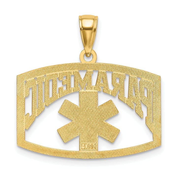 Lovely Rita's Pendants & Charms 14k Yellow Gold Polished Textured Finish PARAMEDIC Charm Pendant