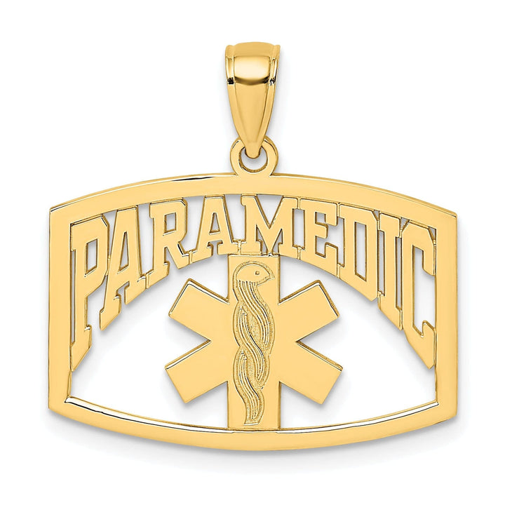 Lovely Rita's Pendants & Charms 14k Yellow Gold Polished Textured Finish PARAMEDIC Charm Pendant
