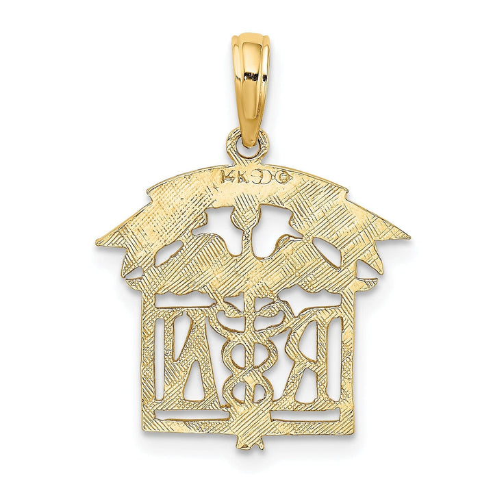 Lovely Rita's Pendants & Charms 14k Yellow Gold Polished Textured Finish Registered Nurse Design Charm Pendant