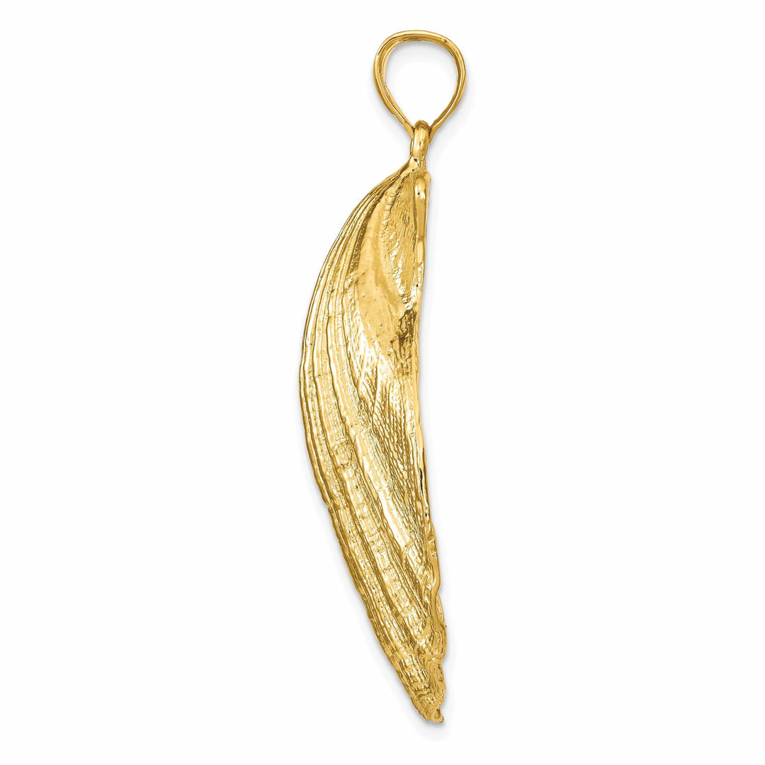 Lovely Rita's Pendants & Charms 14K Yellow Gold Polished Textured Finish Scallop Sea Shell Charm Pendant