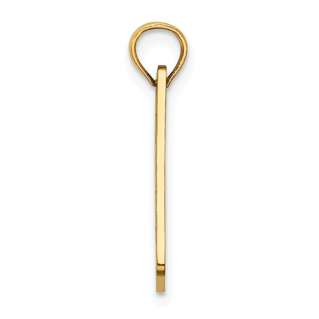 Lovely Rita's Pendants & Charms 14k Yellow Gold Polished Textured Finish SEA ISLE License Plate Charm Pendant