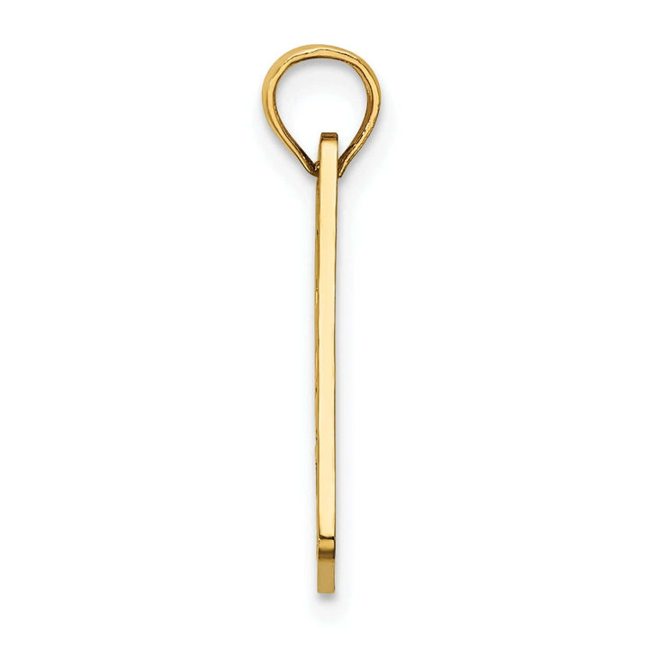 Lovely Rita's Pendants & Charms 14k Yellow Gold Polished Textured Finish SEA ISLE License Plate Charm Pendant