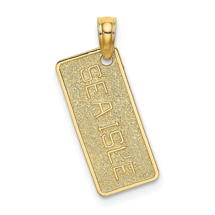 Lovely Rita's Pendants & Charms 14k Yellow Gold Polished Textured Finish SEA ISLE License Plate Charm Pendant