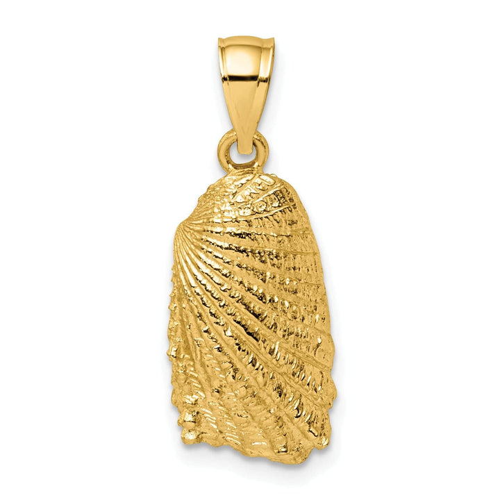 Lovely Rita's Pendants & Charms 14K Yellow Gold Polished Textured Finish Sea Shell Charm Pendant