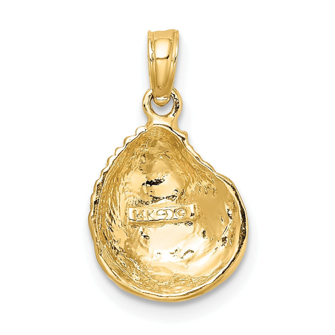 Lovely Rita's Pendants & Charms 14K Yellow Gold Polished Textured Finish Sea Shell Clam Charm Pendant
