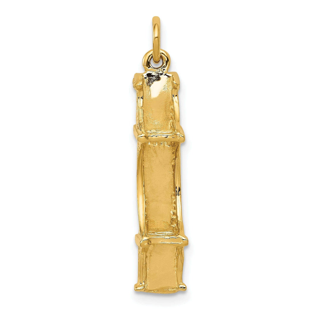 Lovely Rita's Pendants & Charms 14k Yellow Gold Polished Textured Finish Solid 3-Dimensional Golden Gate Bridge Charm Pendant