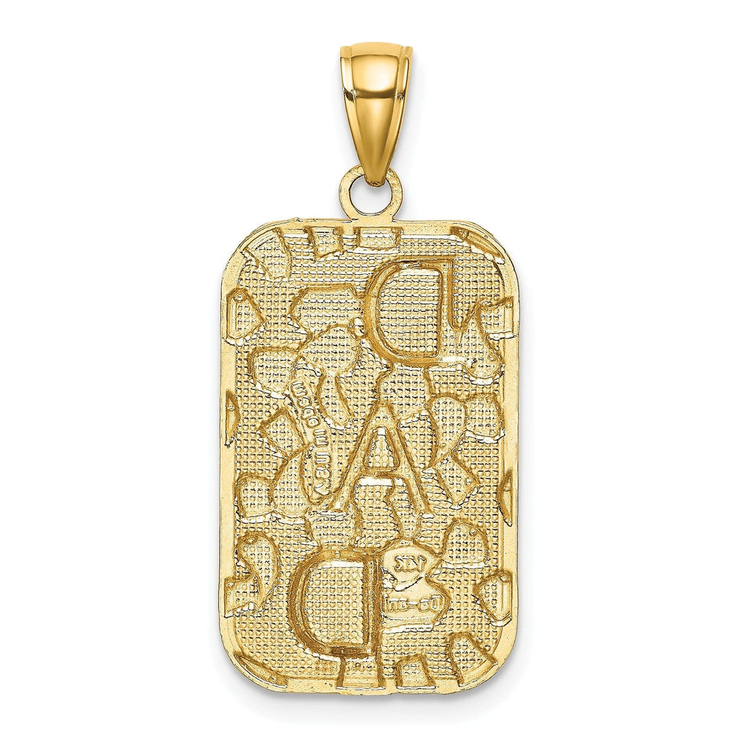 Lovely Rita's Pendants & Charms 14K Yellow Gold Polished Textured Finish Solid Gold Nugget DAD Dog Tag Pendant