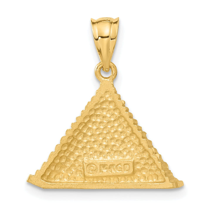 Lovely Rita's Pendants & Charms 14k Yellow Gold Polished Textured Finish Solid Pyramid Charm Pendant