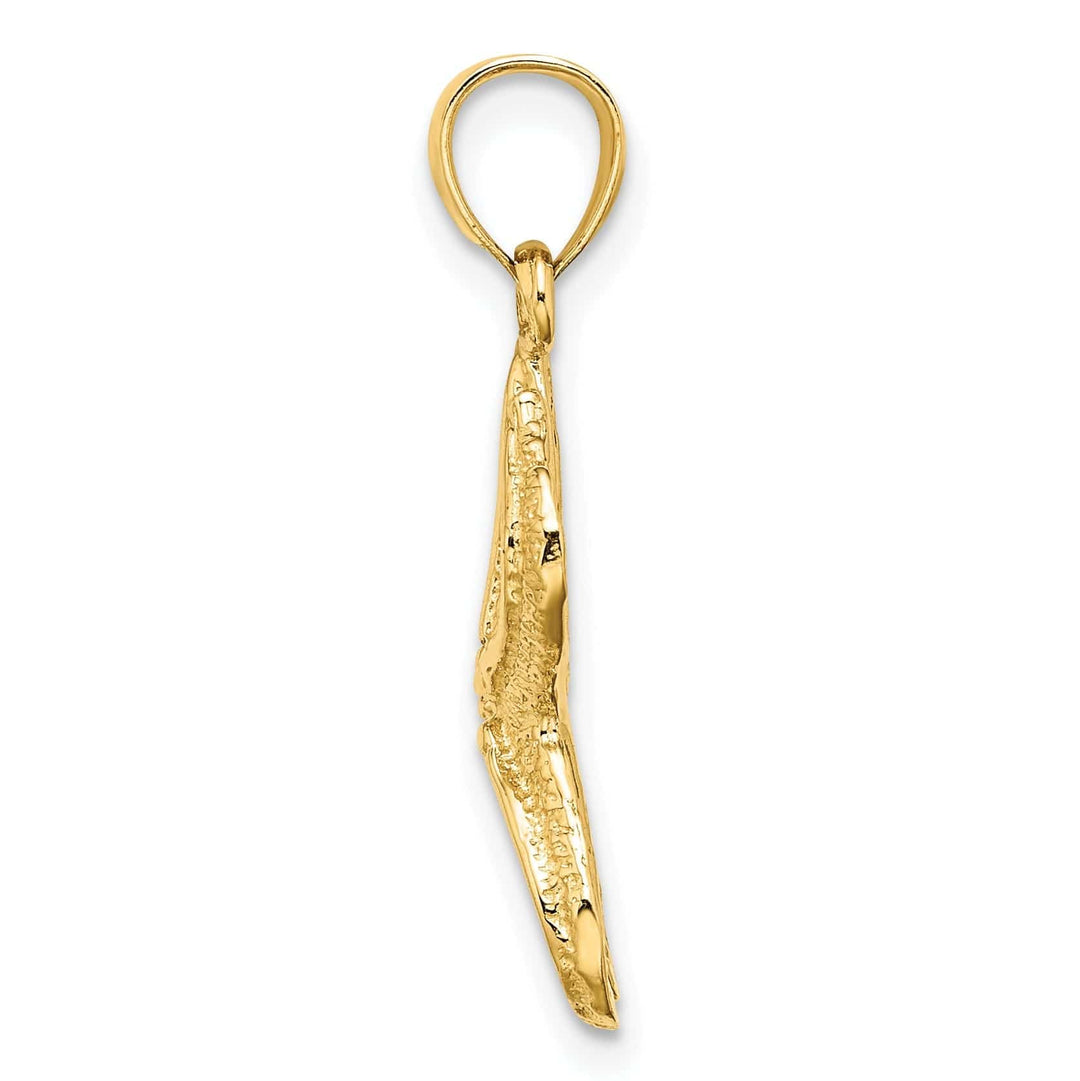 Lovely Rita's Pendants & Charms 14K Yellow Gold Polished Textured Finish Starfish Charm Pendant