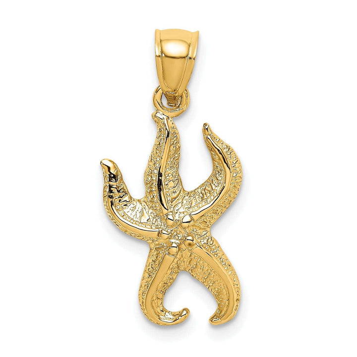 Lovely Rita's Pendants & Charms 14K Yellow Gold Polished Textured Finish Starfish Charm Pendant