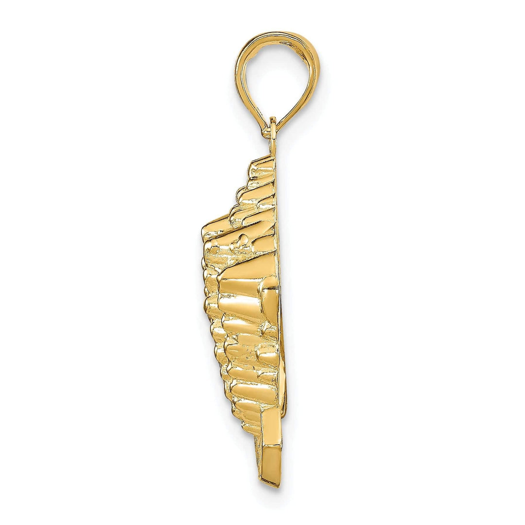Lovely Rita's Pendants & Charms 14k Yellow Gold Polished Textured Finish STONE HARBOR, New Jersey Conch Sea Shell Charm Pendant