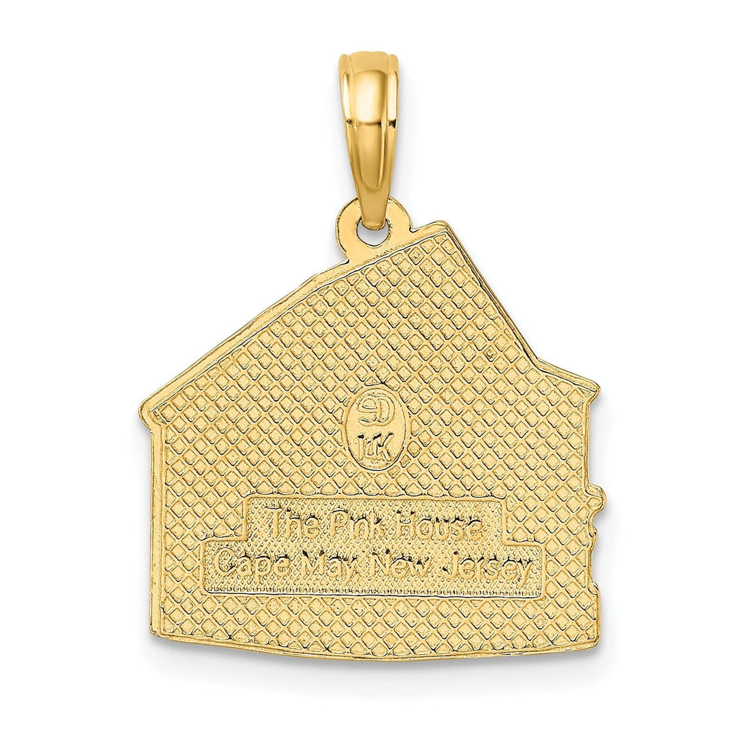 Lovely Rita's Pendants & Charms 14K Yellow Gold Polished Textured Finish The PINK HOUSE- CAPE MAY, NJ Charm Pendant