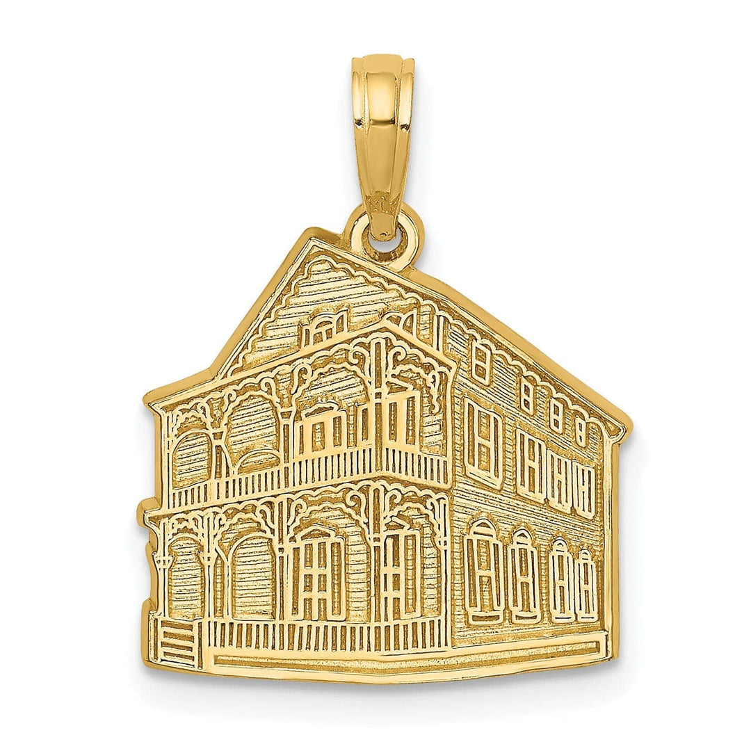 Lovely Rita's Pendants & Charms 14K Yellow Gold Polished Textured Finish The PINK HOUSE- CAPE MAY, NJ Charm Pendant