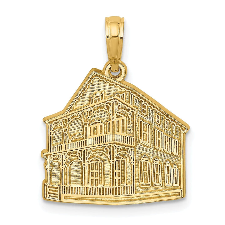 Lovely Rita's Pendants & Charms 14K Yellow Gold Polished Textured Finish The PINK HOUSE- CAPE MAY, NJ Charm Pendant