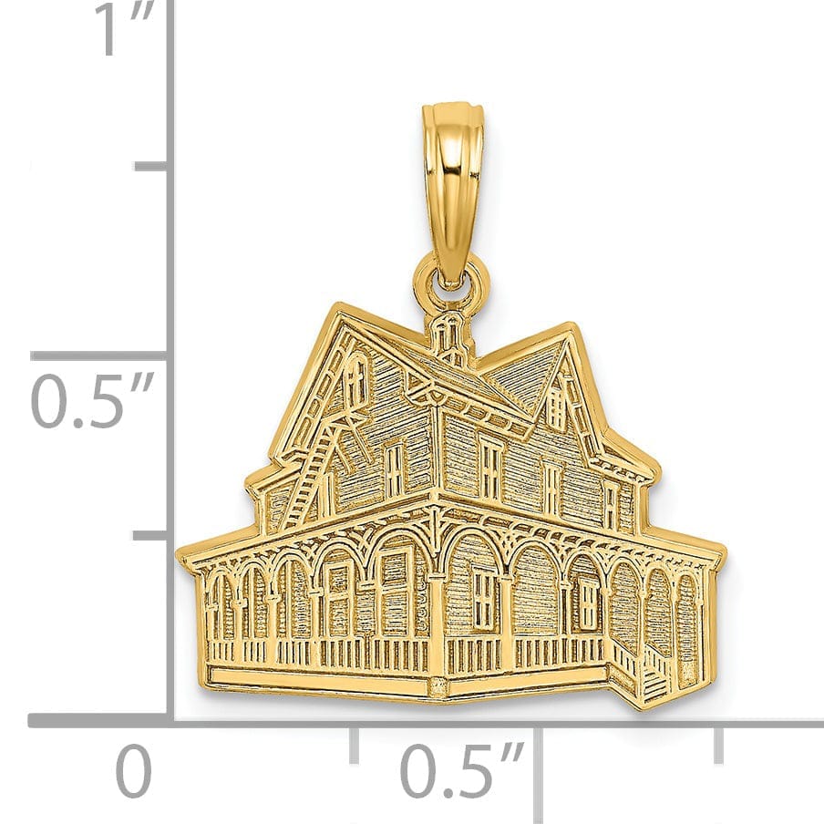 Lovely Rita's Pendants & Charms 14K Yellow Gold Polished Textured Finish The VICTORIAN HOUSE- CAPE MAY, NJ Charm Pendant