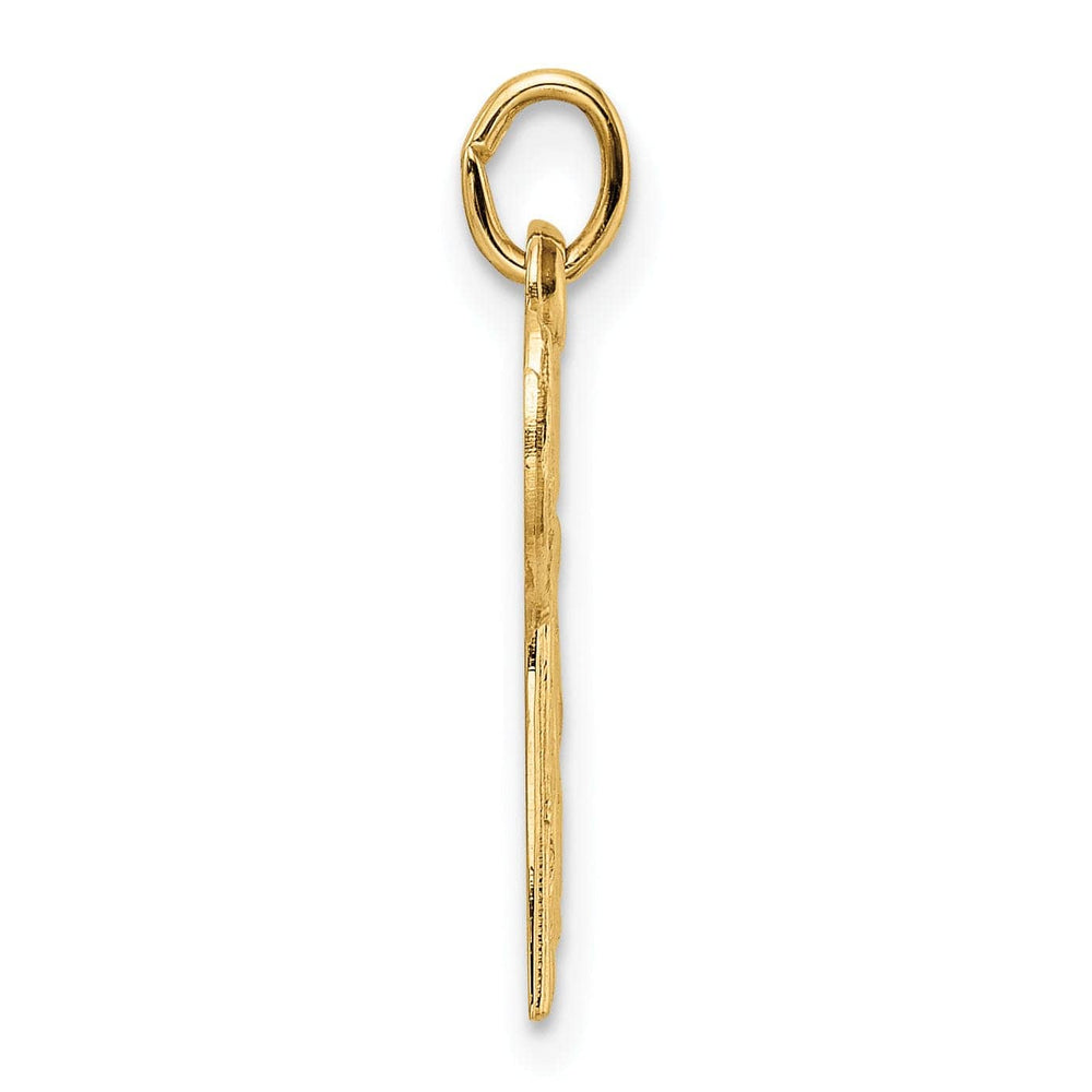 Lovely Rita's Pendants & Charms 14K Yellow Gold Polished Textured Finish Unisex Chai Symbol Pendant