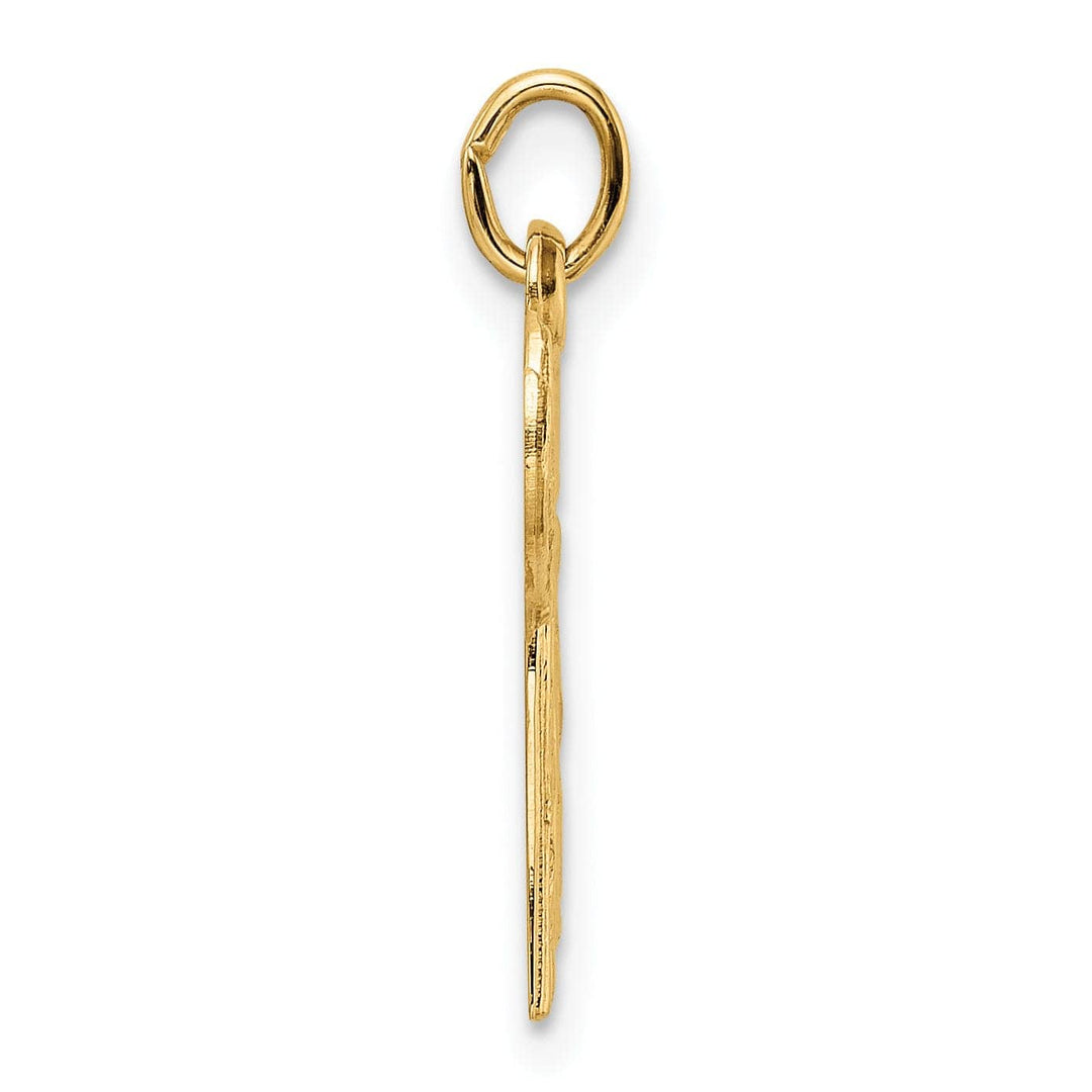 Lovely Rita's Pendants & Charms 14K Yellow Gold Polished Textured Finish Unisex Chai Symbol Pendant