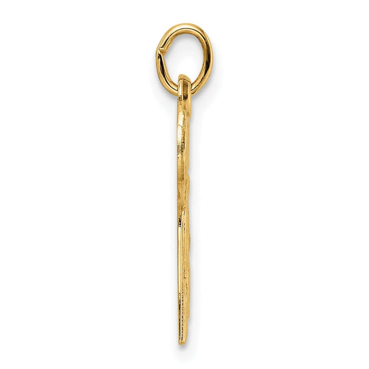 Lovely Rita's Pendants & Charms 14K Yellow Gold Polished Textured Finish Unisex Chai Symbol Pendant