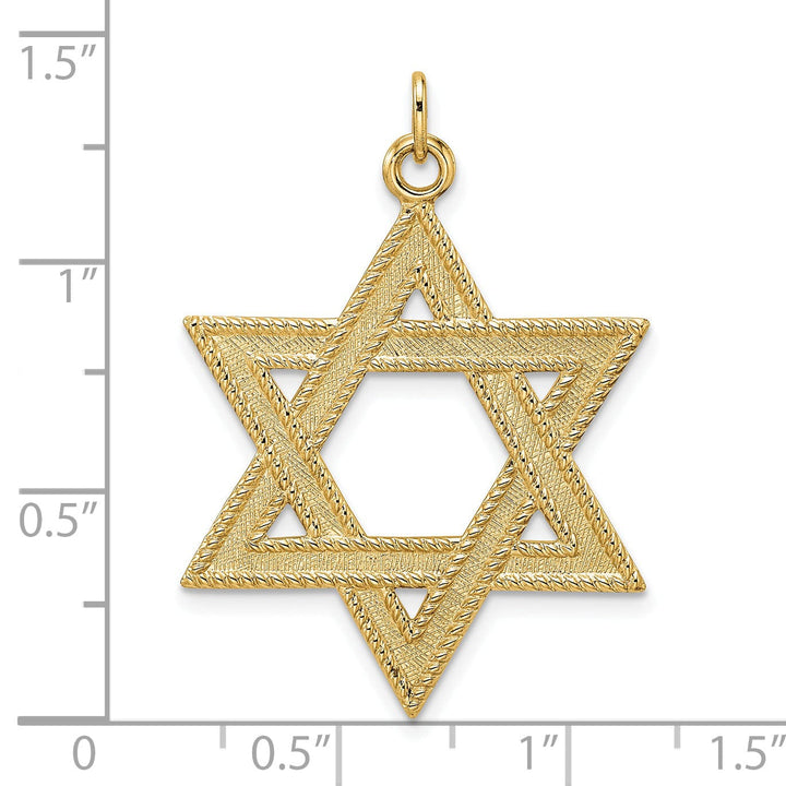 Lovely Rita's Pendants & Charms 14k Yellow Gold Polished Textured Finish Unisex Star of David Pendant