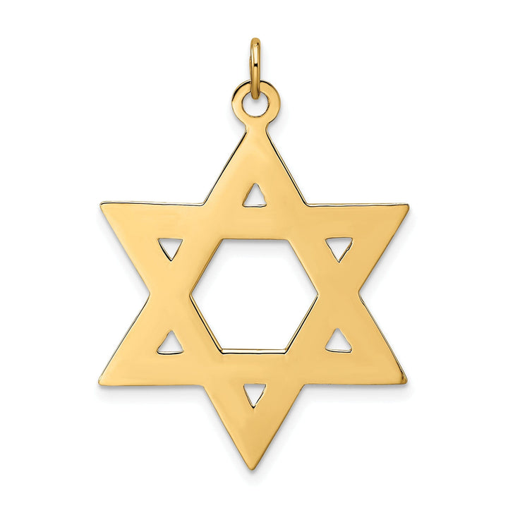 Lovely Rita's Pendants & Charms 14k Yellow Gold Polished Textured Finish Unisex Star of David Pendant